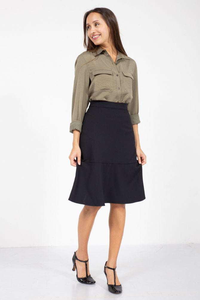 חצאית פעמון עם וולן