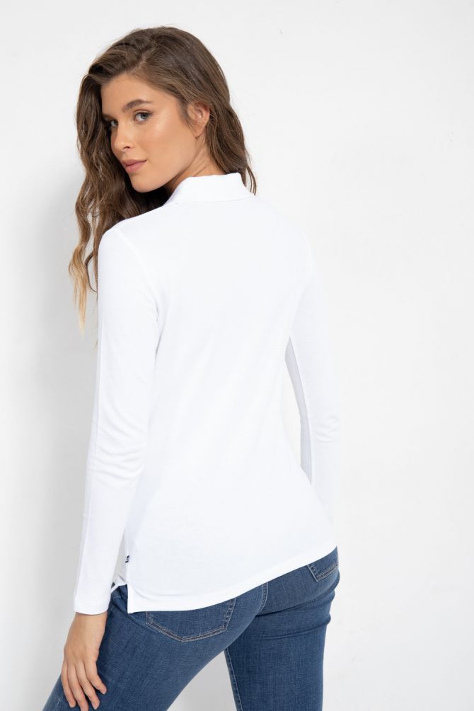 חולצת פולו עם רקמת לוגו