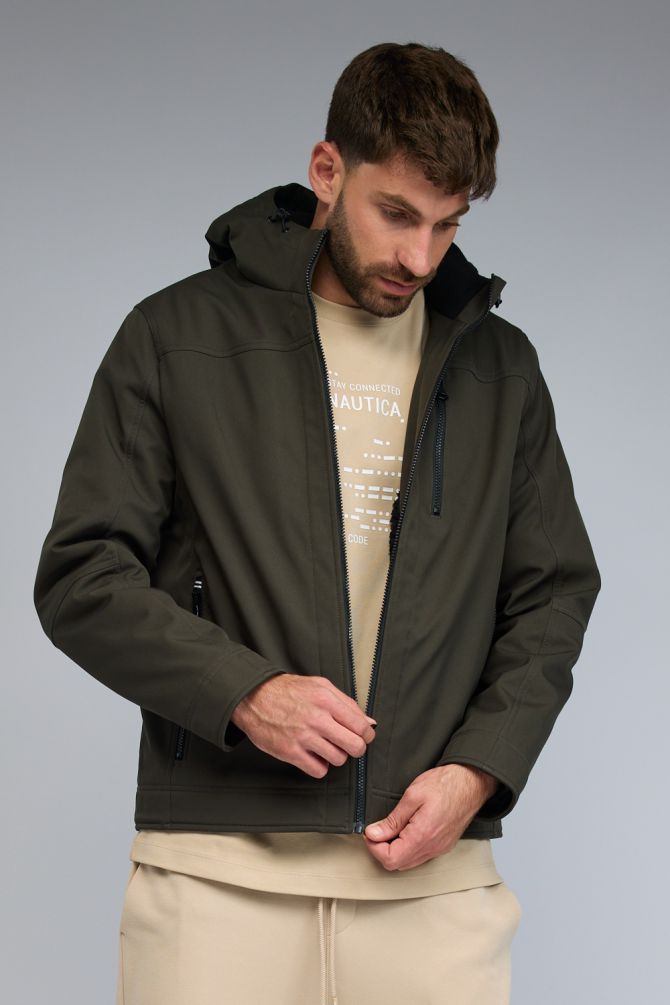מעיל מרופד NAUTICA עם קפוצ’ון לגברים