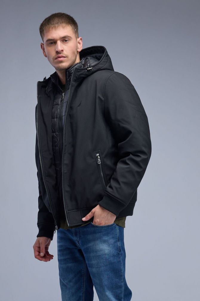 ג’קט בומבר עם קפוצ’ון לגברים