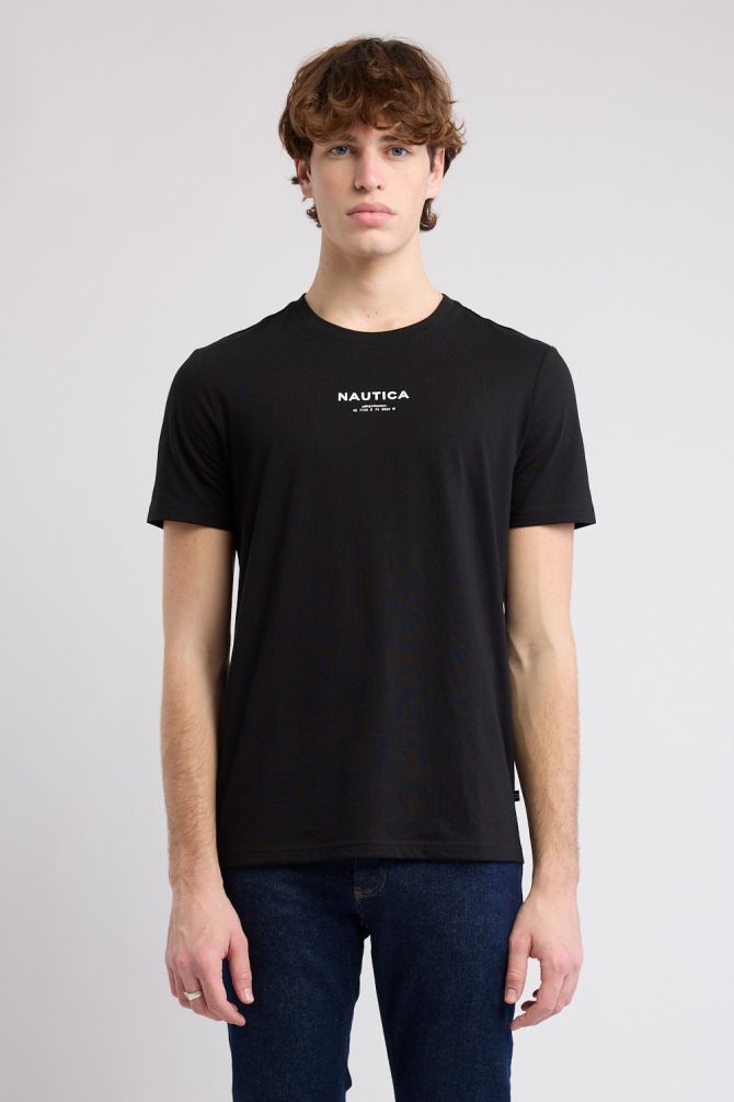 טי שירט קצרה עם הדפס Nautica לגברים