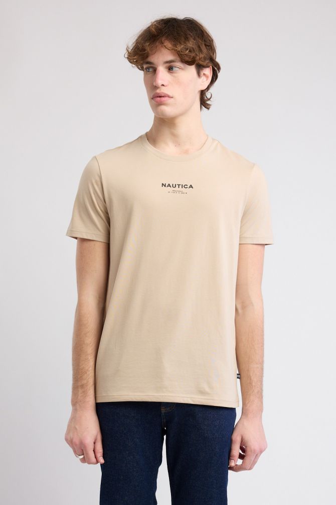 טי שירט קצרה עם הדפס Nautica לגברים