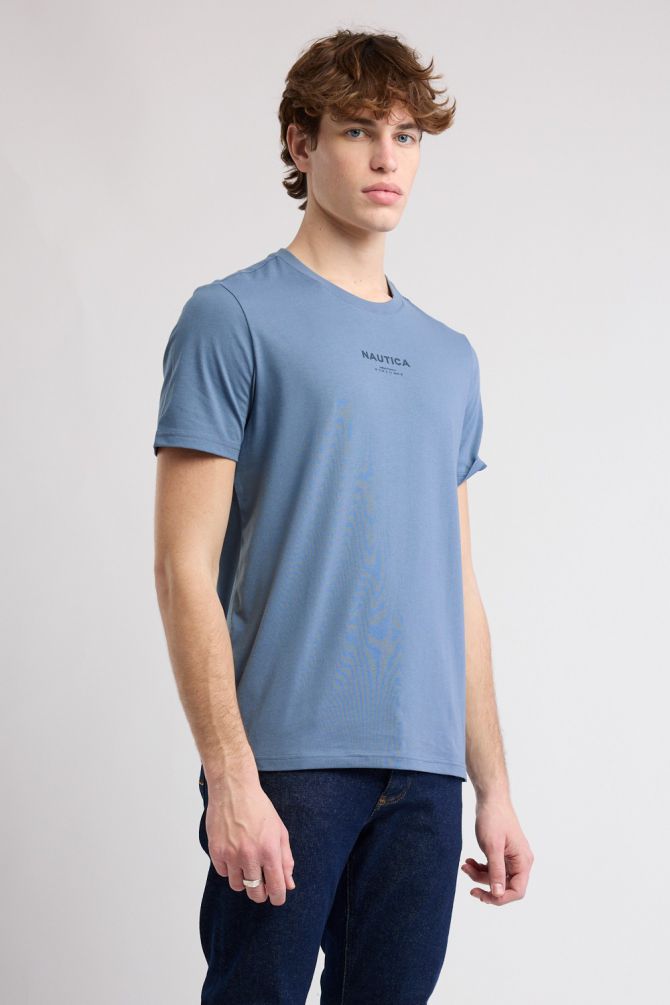 טי שירט קצרה עם הדפס Nautica לגברים