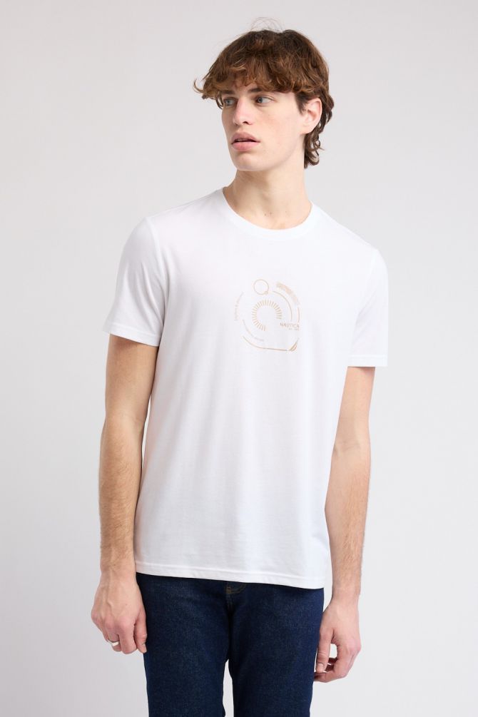 טי שירט קצרה עם הדפס Nautica לגברים