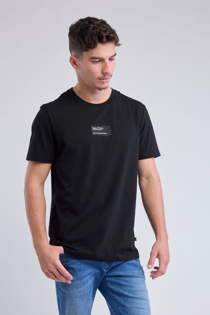 טי שירט קצרה עם הדפס לוגו Nautica לגברים