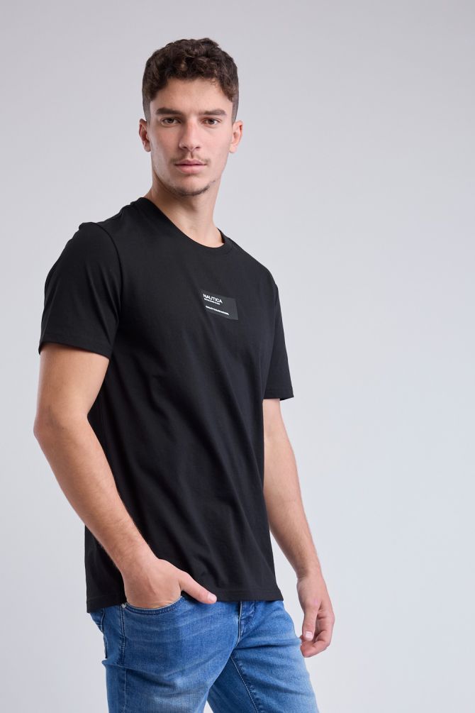 טי שירט קצרה עם הדפס לוגו Nautica לגברים