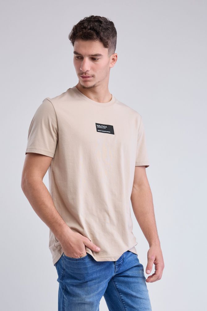 טי שירט קצרה עם הדפס לוגו Nautica לגברים