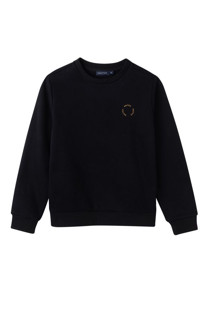 סווטשירט חלק עם לוגו עיגול לילדים