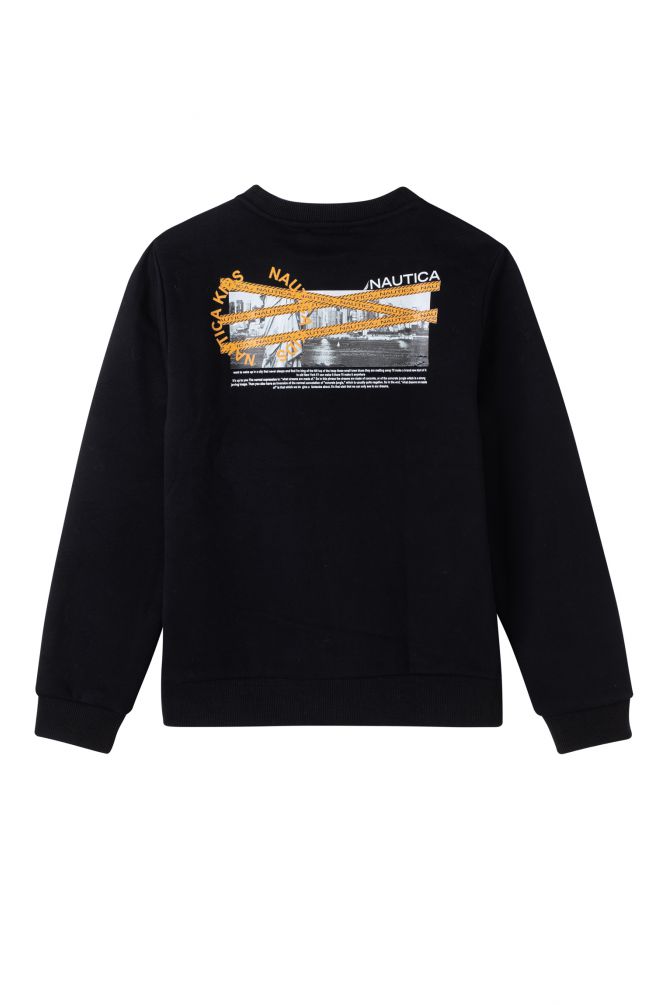 סווטשירט חלק עם לוגו עיגול לילדים