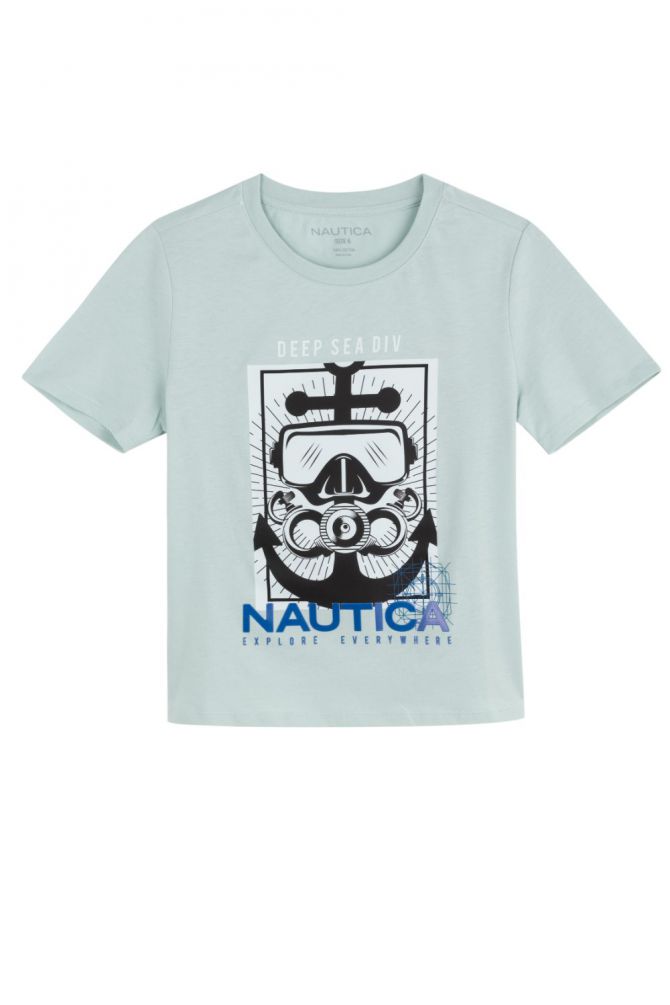 טי שירט עם הדפס Nautica לילדים