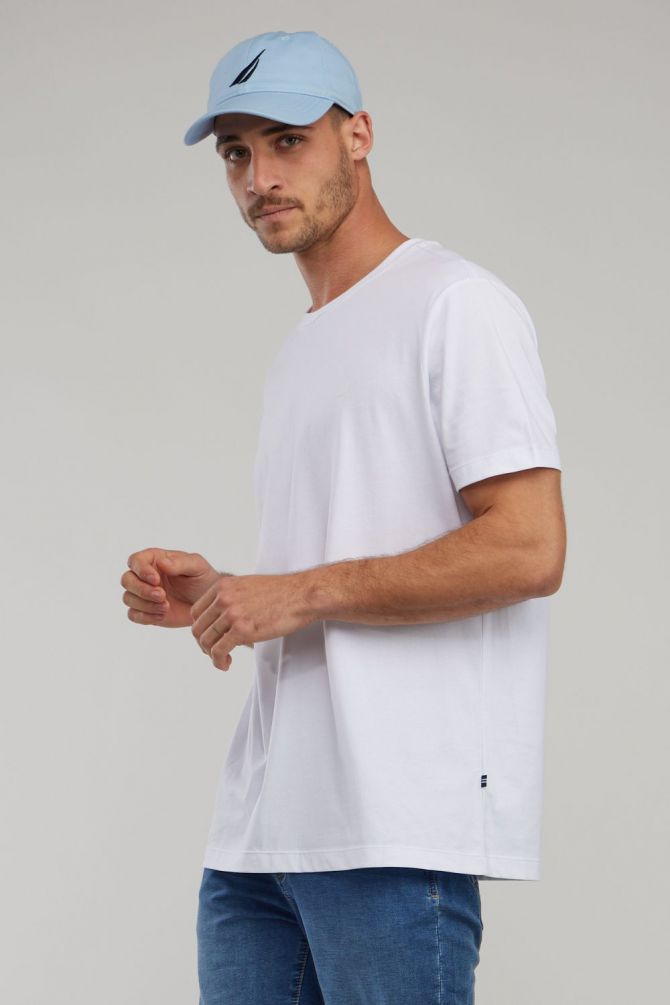 טי שירט עם שרוולים קצרים והדפס Nautica לגברים