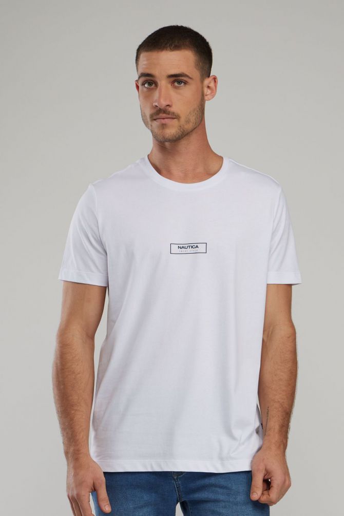 טי שירט עם שרוולים קצרים והדפס Nautica לגברים