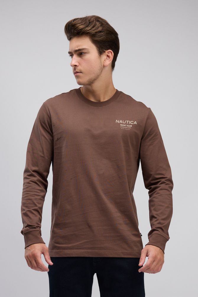 טי שירט בייסיק עם צווארון עגול לגברים