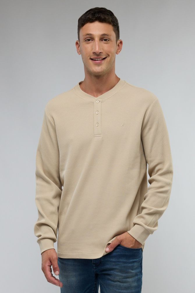 חולצה עם צווארון סיני לוגו Nautica לגברים