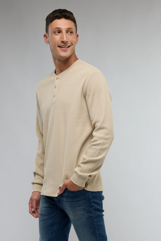 חולצה עם צווארון סיני לוגו Nautica לגברים