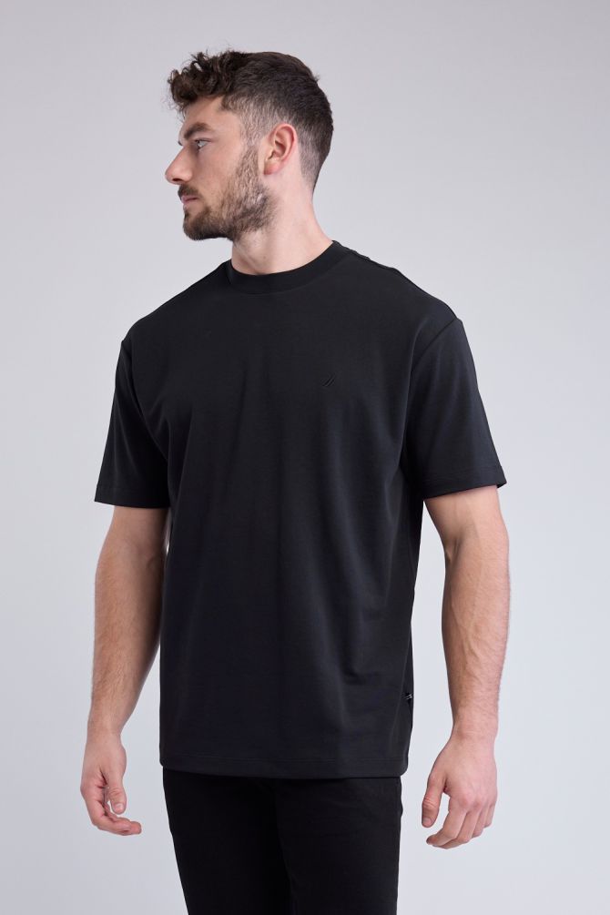 טי שירט קצרה עם לוגו Nautica רקום לגברים