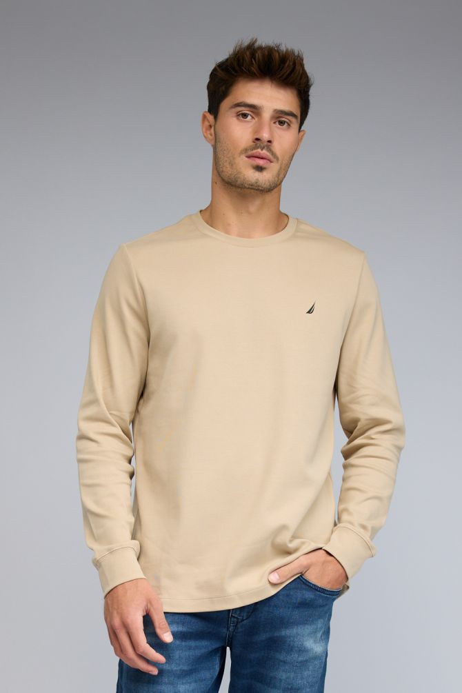 טי שירט ארוכה לגברים עם לוגו Nautica והדפס אחורי