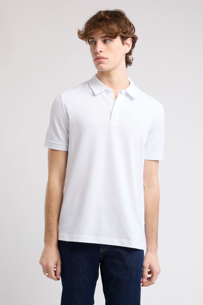 חולצת פולו Nautica קצרה עם לוגו רקום לגברים