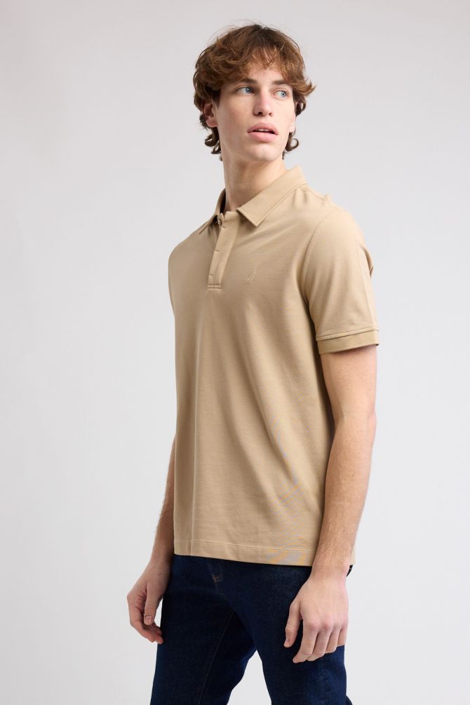 חולצת פולו Nautica קצרה עם לוגו רקום לגברים