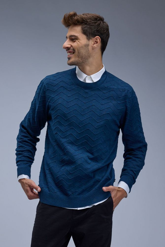 סווטשירט Nautica עם לוגו רקום לגברים