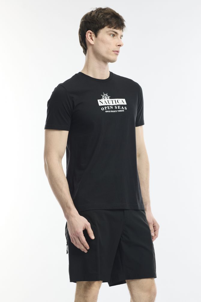 חולצה קצרה לגברים עם לוגו נאוטיקה