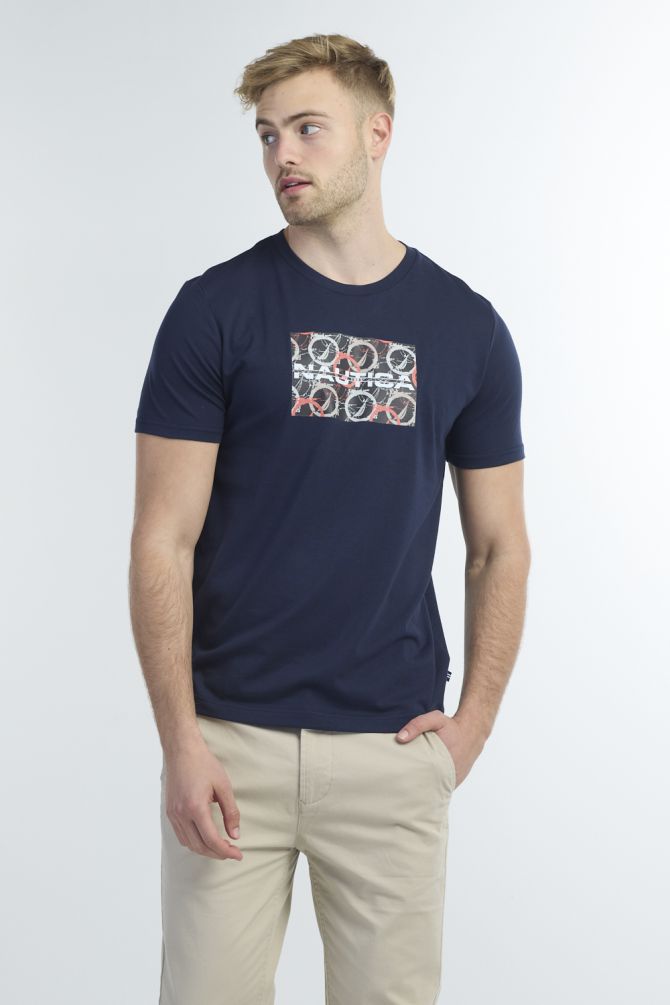 חולצה קצרה לגברים עם לוגו נאוטיקה