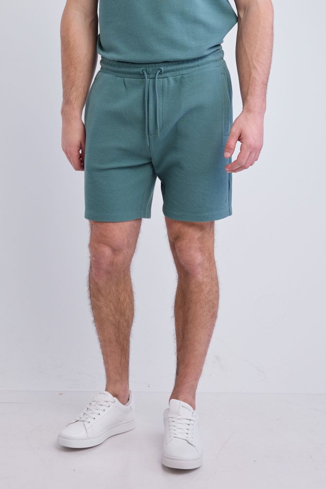 מכנסי ברמודה Nautica עם טקסטורה לגברים