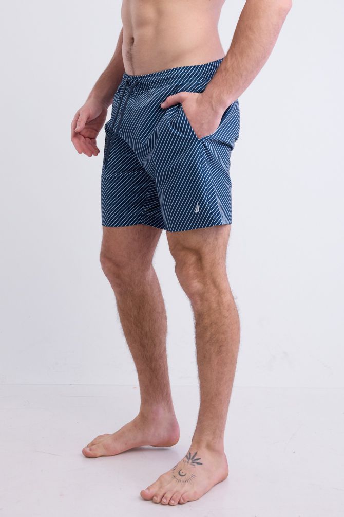 מכנסי בגד ים Nautica לגברים עם לוגו רקום