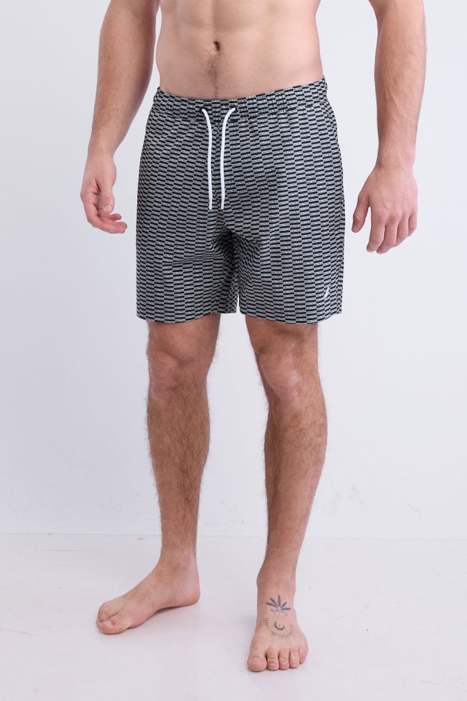 מכנסי בגד ים Nautica לגברים עם לוגו רקום