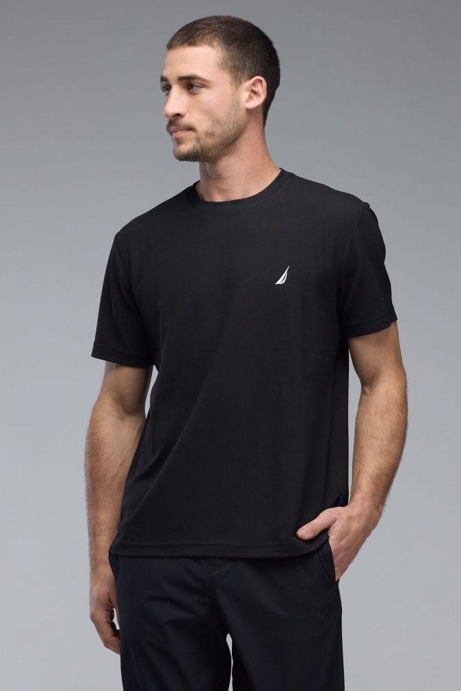 טי שירט עם שרוולים קצרים ולוגו Nautica לגברים