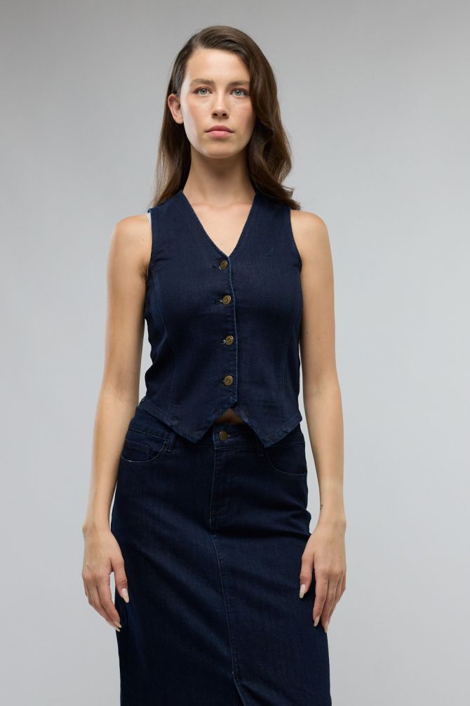 וסט Nautica עם כפתורים לנשים