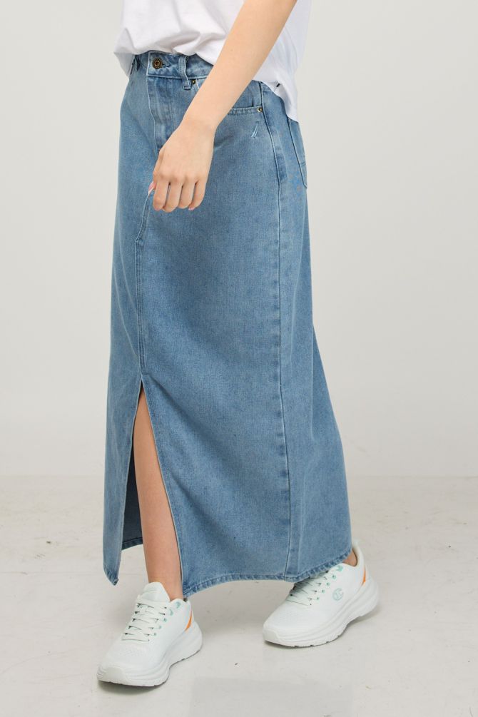 חצאית ג’ינס ארוכה לנשים