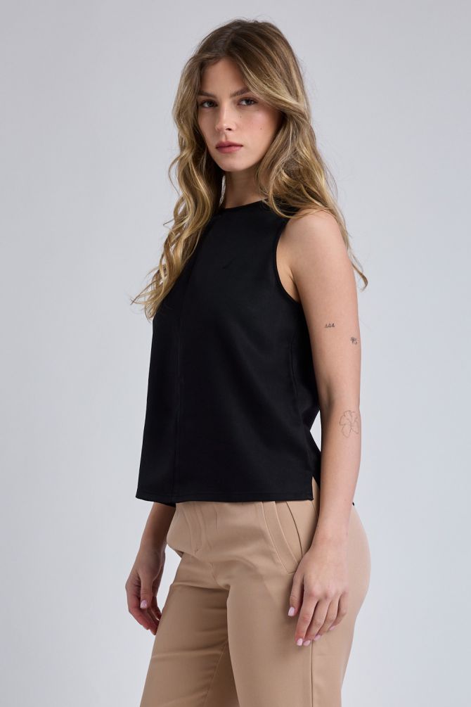 גופייה ארוגה עם לוגו Nautica לנשים