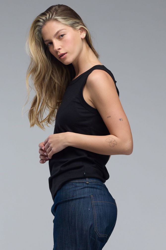 גופייה חלקה עם לוגו Nautica לנשים