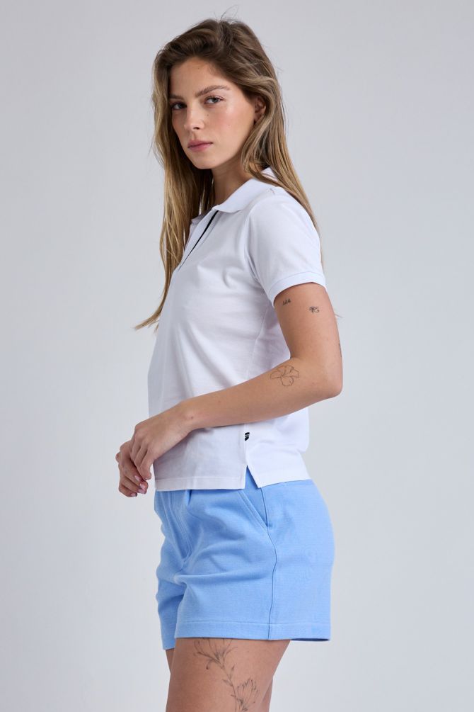 חולצת פולו Nautica קצרה עם לוגו רקום לנשים