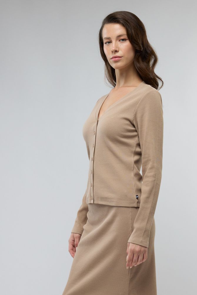 סריג קרדיגן Nautica בשילוב כפתורים לנשים