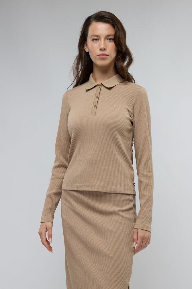 חולצת פולו Nautica שרוול ארוך לנשים