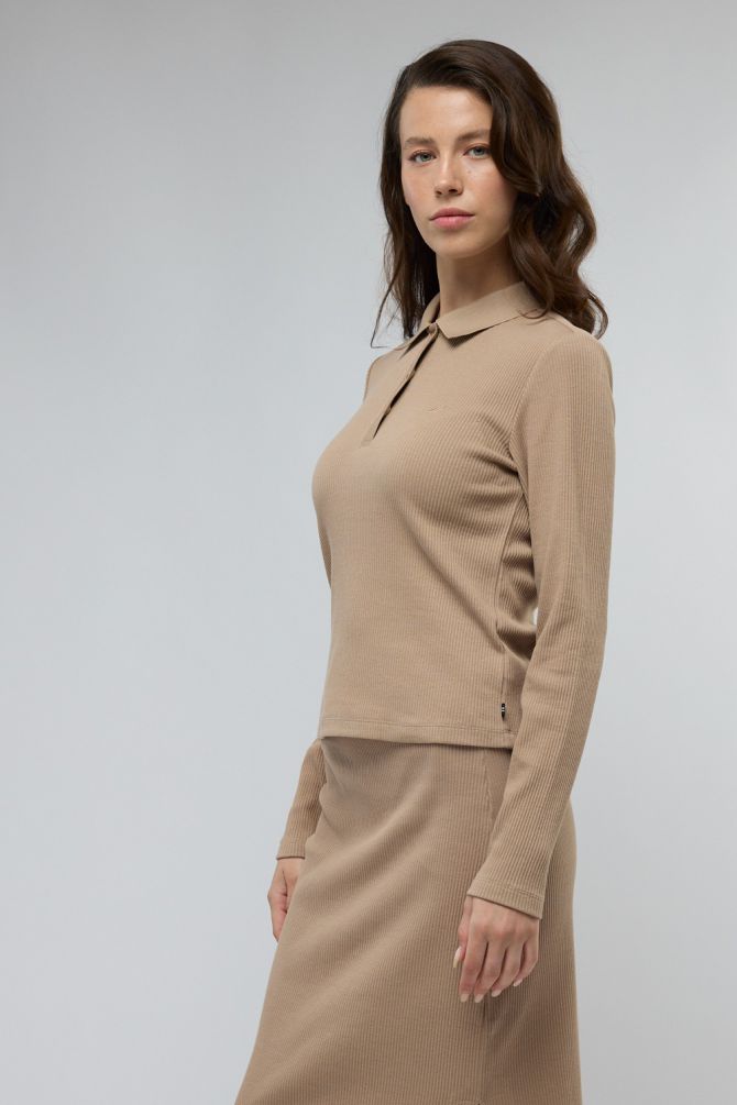 חולצת פולו Nautica שרוול ארוך לנשים