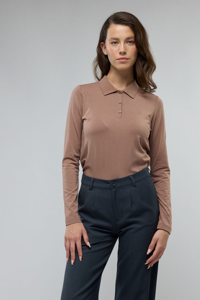 חולצת פולו Nautica שרוול ארוך לנשים