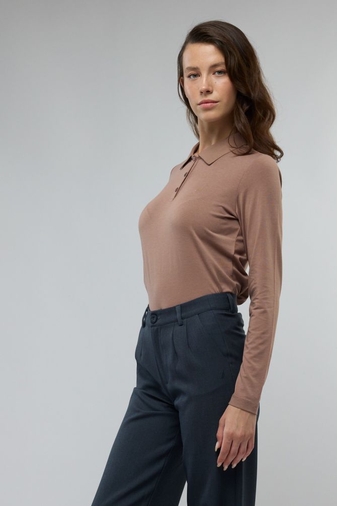 חולצת פולו Nautica שרוול ארוך לנשים