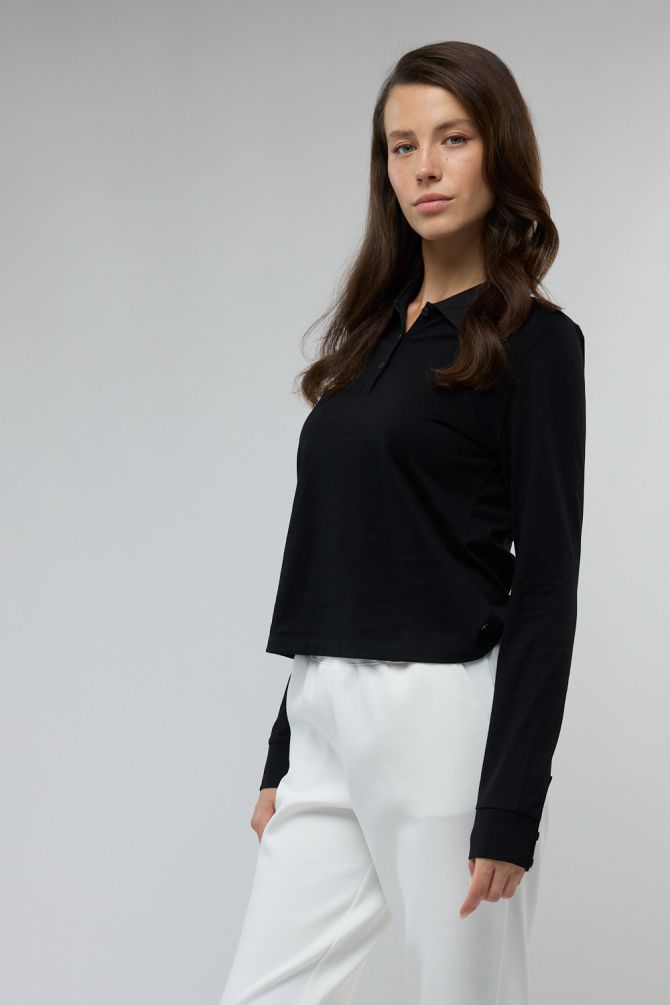 חולצת פולו Nautica שרוול ארוך לנשים