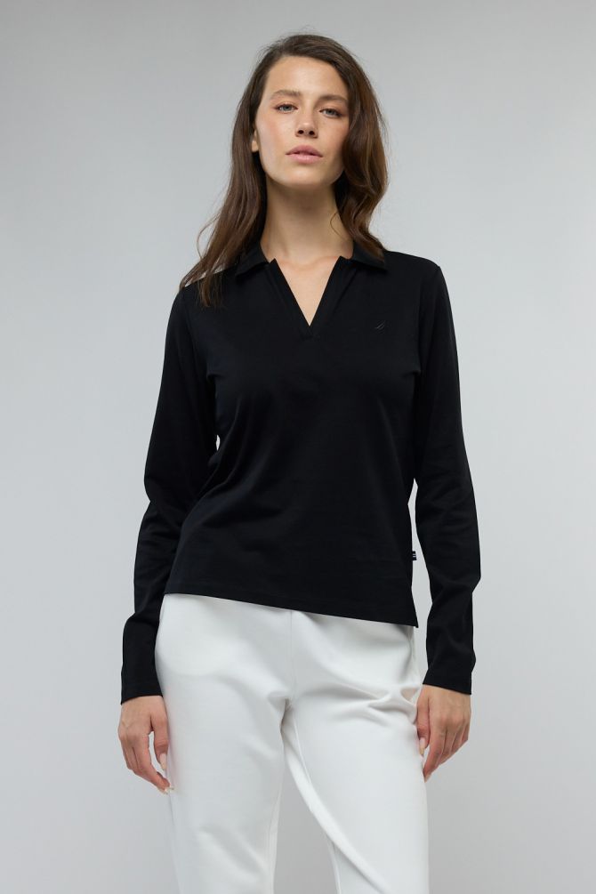 חולצת פולו Nautica שרוול ארוך לנשים