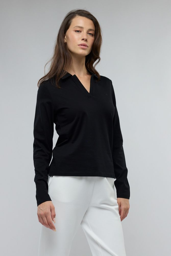 חולצת פולו Nautica שרוול ארוך לנשים