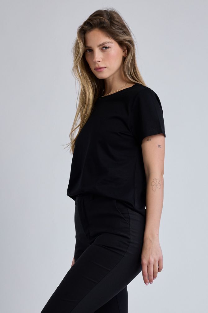 טי שירט קצרה עם לוגו Nautica לנשים