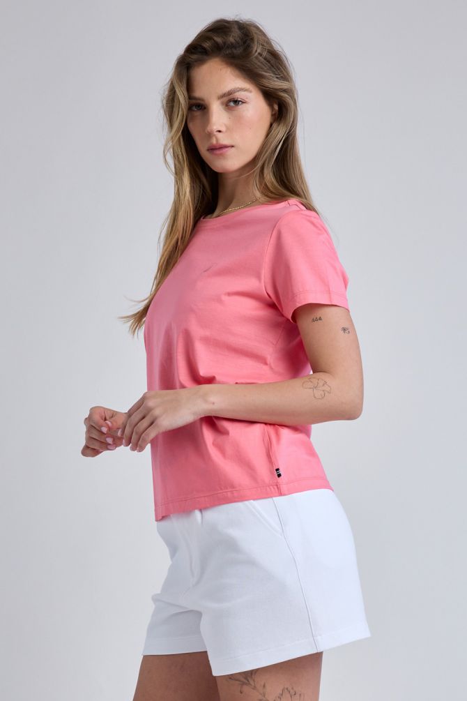 טי שירט קצרה עם לוגו Nautica לנשים