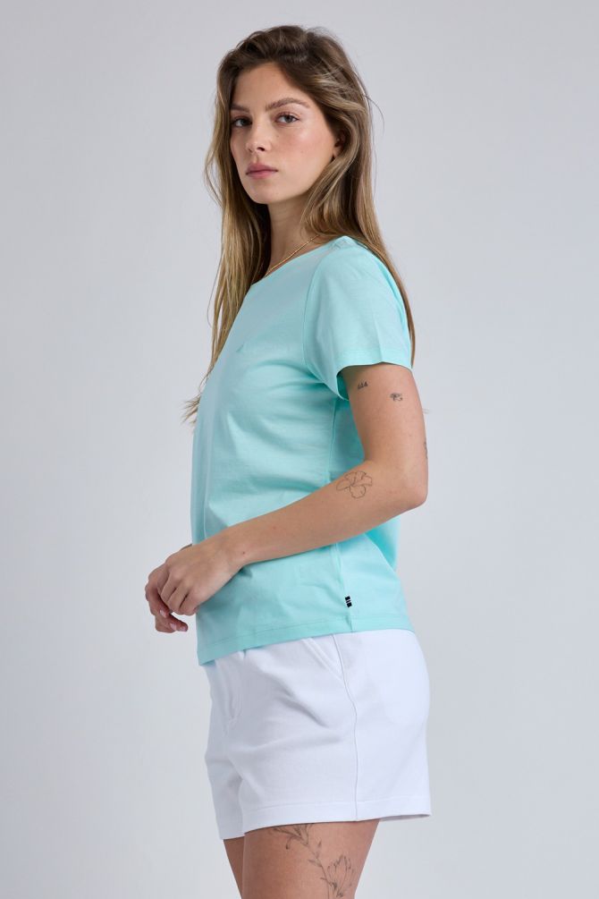 טי שירט קצרה עם לוגו Nautica לנשים