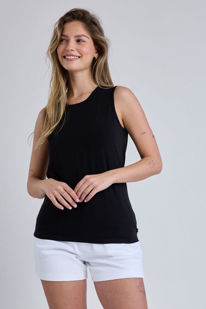 גופיית Nautica עם לוגו רקום לנשים