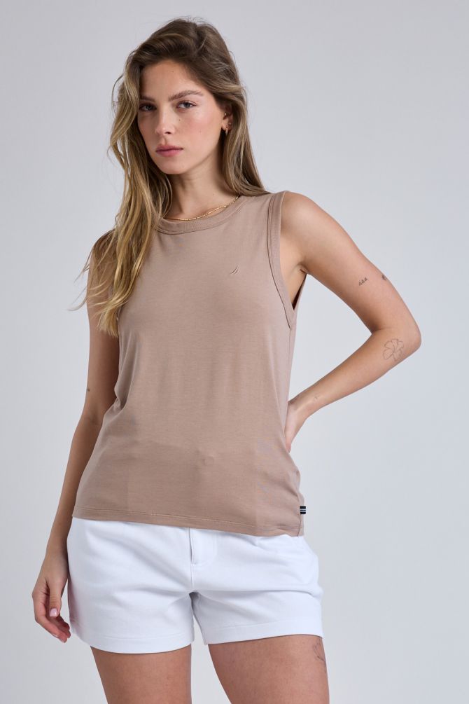 גופייה עם לוגו Nautica לנשים