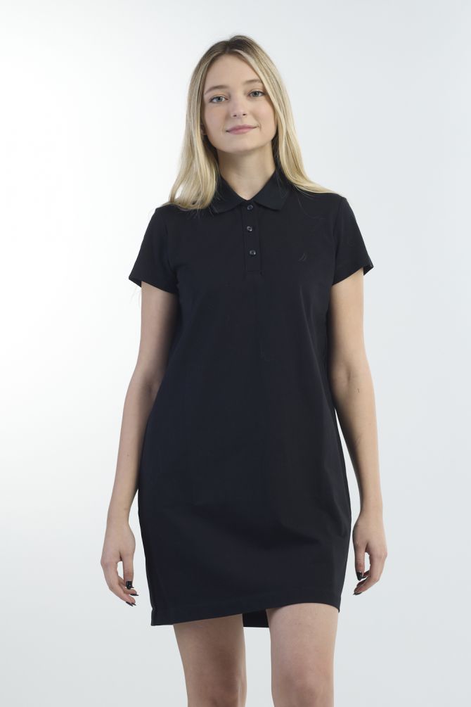 שמלה פולו קלאסית עם מיקרו לוגו