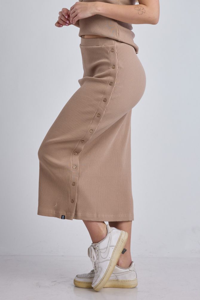 חצאית Nautica ארוכה עם כפתורים לנשים